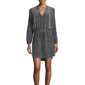 Rebecca Taylor Silk Patchwork Tie Front Dress 8